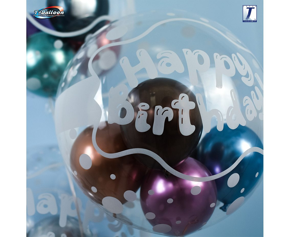 Takara Bubble Balloon - Happy Birthday (dots), 400 mm/ 10 pc. EOL